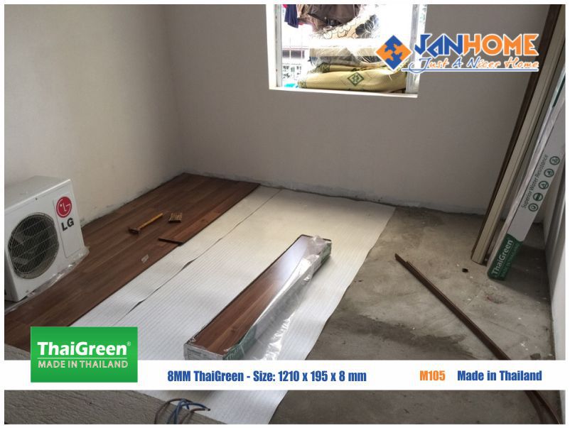 Thi công sàn gỗ ThaiGreen do anh Thái lựa chọn